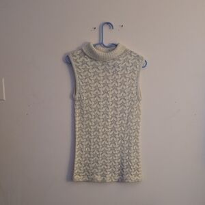 Wolford, Vintage Textured Sleeveless Turtleneck Sweater. - Cream